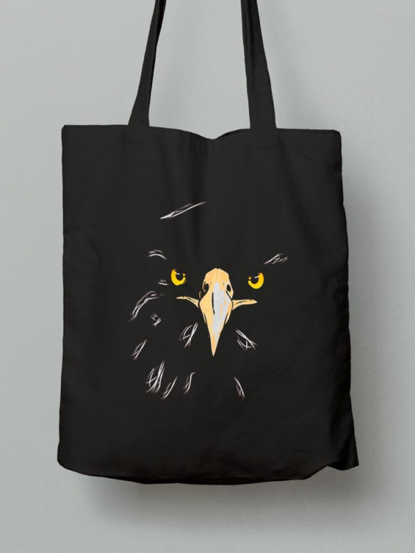 Екосумка шопер з бавовни 38х40см з принтом Орел - 0166