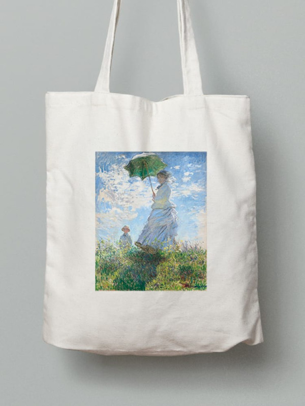 Екосумка шопер з бавовни 38х40см з принтом Прогулянка Дама з парасолькою (Клод Моне) - 0170