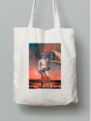 Екосумка шопер з бавовни 38х40см з принтом Сюреалізм Давид від Мікеланджело - 0172