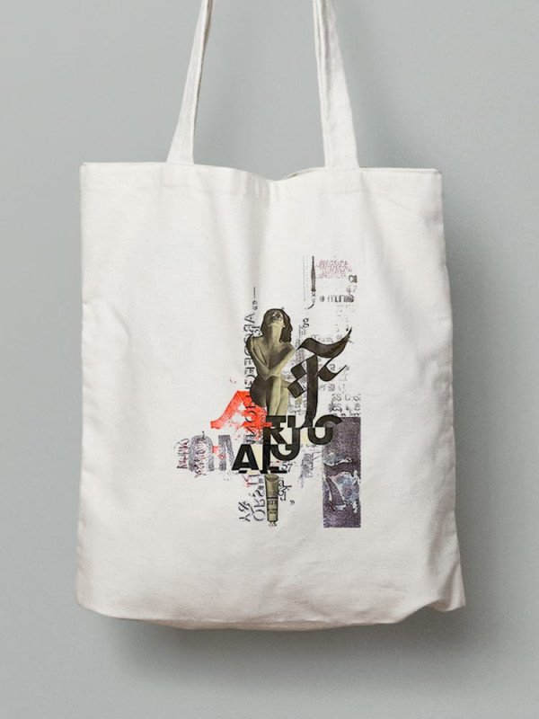 Екосумка шопер з бавовни 38х40см з принтом АРТ - 0902