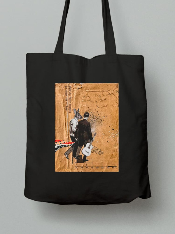 Екосумка шопер з бавовни 38х40см з принтом АРТ Гітарист - 0904