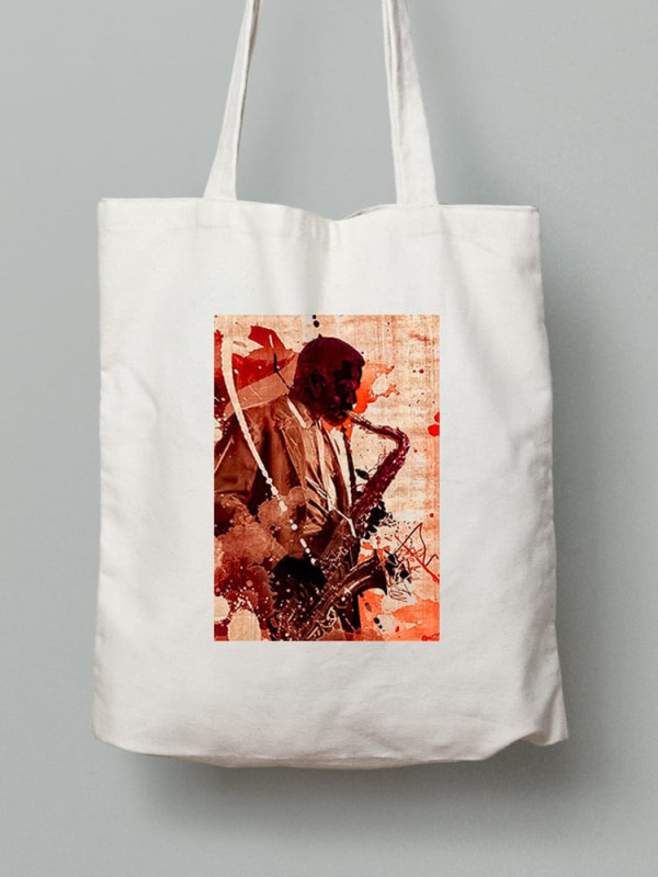 Экосумка из хлопка 38х40см с принтом Арт Саксофонист Орнетт Коулман - 1104