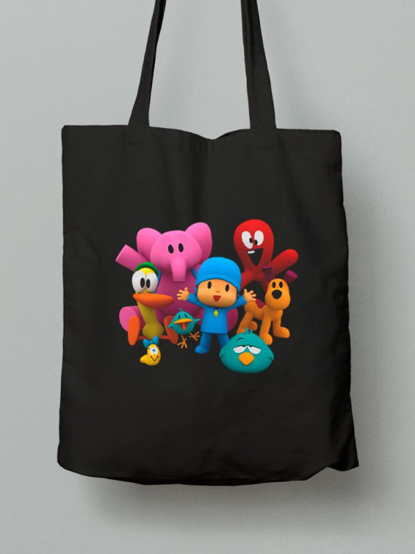 Екосумка шопер з бавовни 38х40см з принтом Мультяшки - 0327