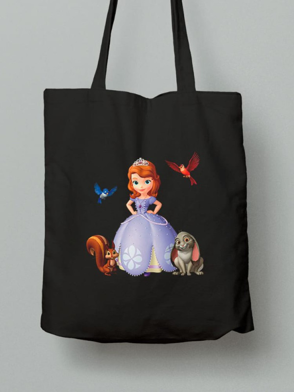 Екосумка шопер з бавовни 38х40см з принтом Принцеса - 0329