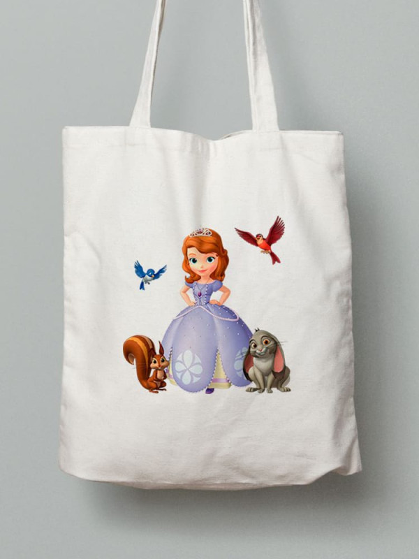 Екосумка шопер з бавовни 38х40см з принтом Принцеса - 0329