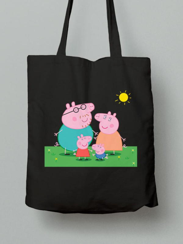 Екосумка шопер з бавовни 38х40см з принтом Свинка Пеппа - 0332