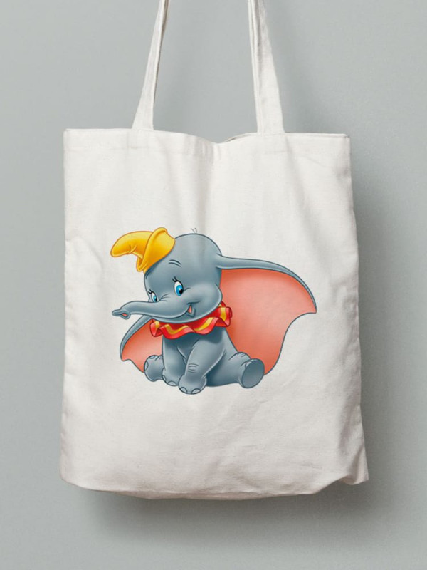 Екосумка шопер з бавовни 38х40см з принтом Слоник  - 0333