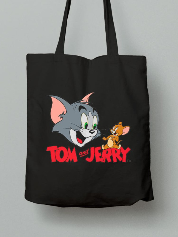 Екосумка шопер з бавовни 38х40см з принтом Том і Джеррі (Tom and Jerry) - 0336