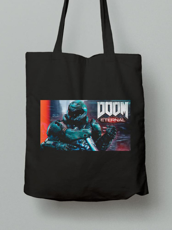 Екосумка шопер з бавовни 38х40см з принтом DOOM - Дум - 1608