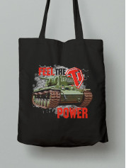 Екосумка шопер з бавовни 38х40см з принтом Feel the Tank power - Танчики WOW - 1612
