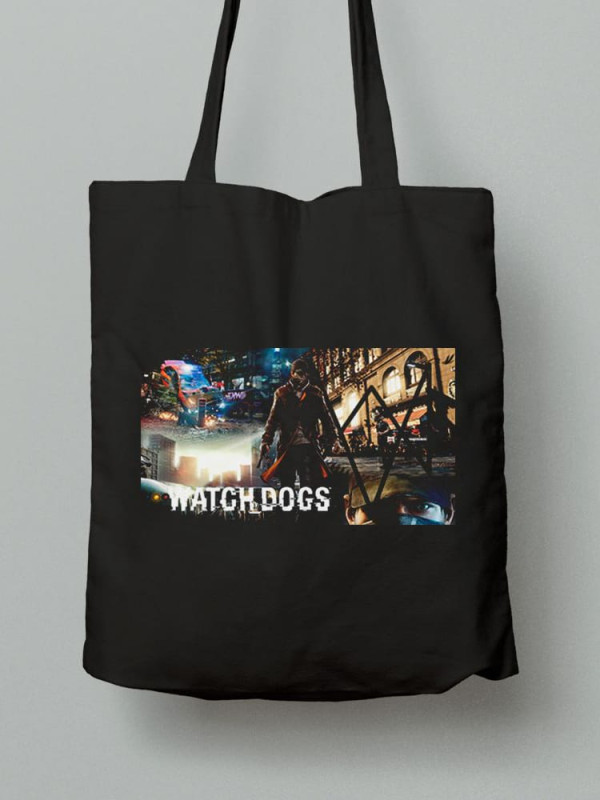 Екосумка шопер з бавовни 38х40см з принтом Watch dogs - Сторожові пси - 1635