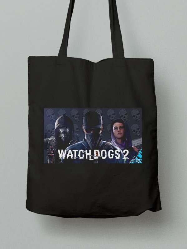Екосумка шопер з бавовни 38х40см з принтом Watch dogs - Сторожові пси - 1636