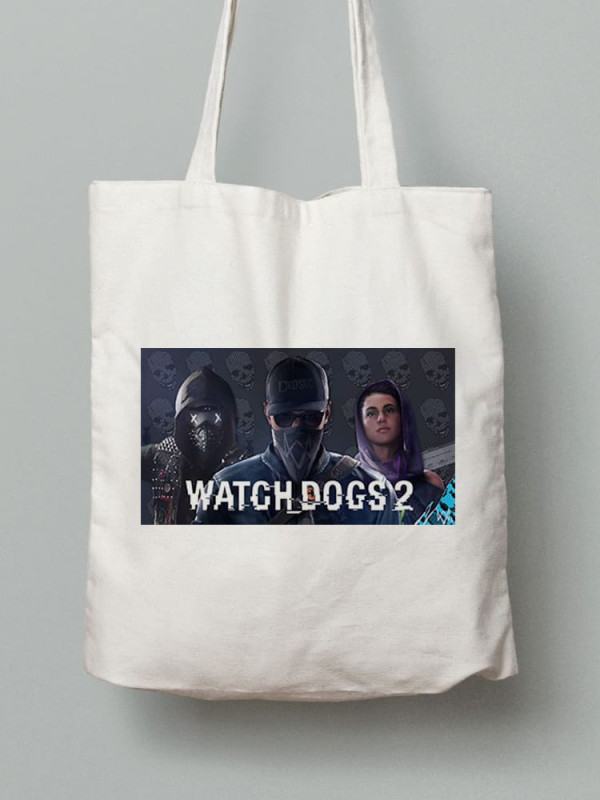 Екосумка шопер з бавовни 38х40см з принтом Watch dogs - Сторожові пси - 1636