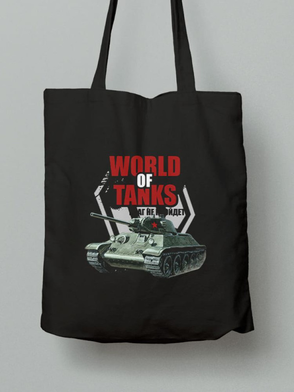 Екосумка шопер з бавовни 38х40см з принтом World of Tanks Ворог не пройде - 1639