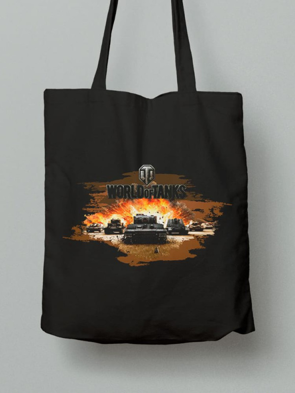 Екосумка шопер з бавовни 38х40см з принтом Світ Танків - World of tanks - 1646