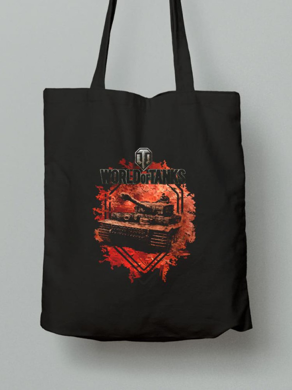 Екосумка шопер з бавовни 38х40см з принтом Танчики World of Tanks - 1647
