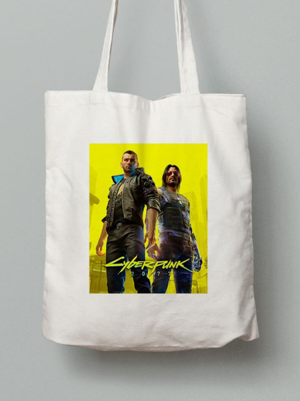 Екосумка шопер з бавовни 38х40см з принтом Cyberpunk 2077 (Кіберпанк 2077) – 2505