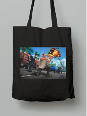 Екосумка шопер з бавовни 38х40см з принтом GTA 5 - ГТА 5 - 2516